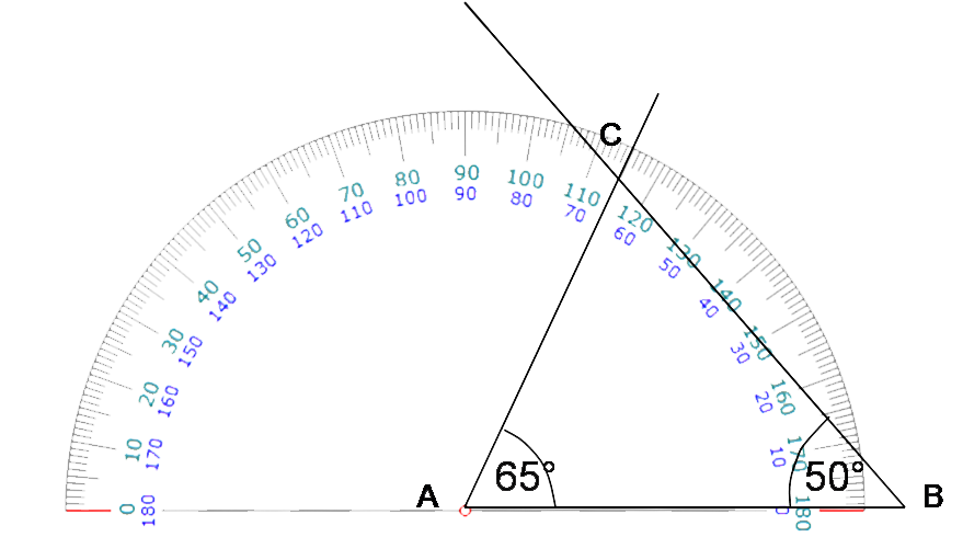 Utiliser un rapporteur pour mesurer un angle 